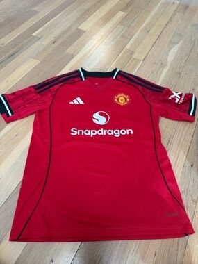 adidas Red and Black Manchester United Snapdragon Jersey